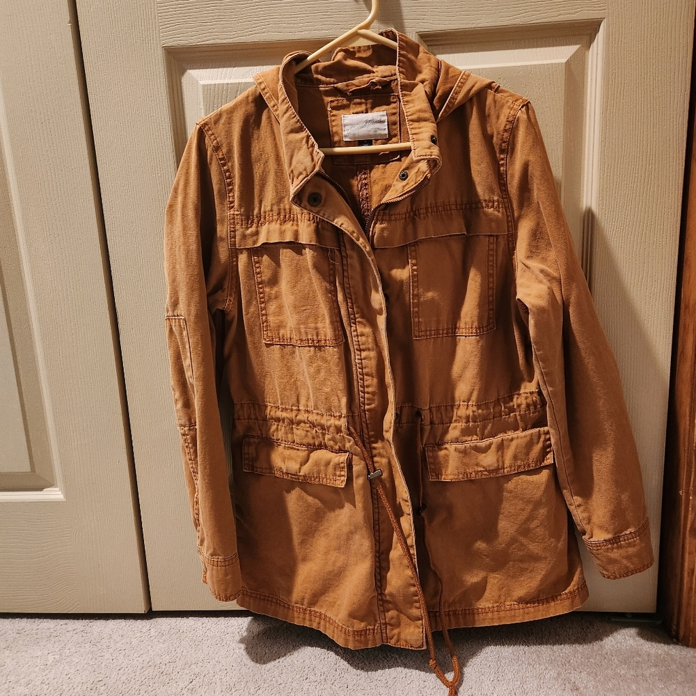 Canvas durable Utility work jacket w/hood sz Medium UNISEX